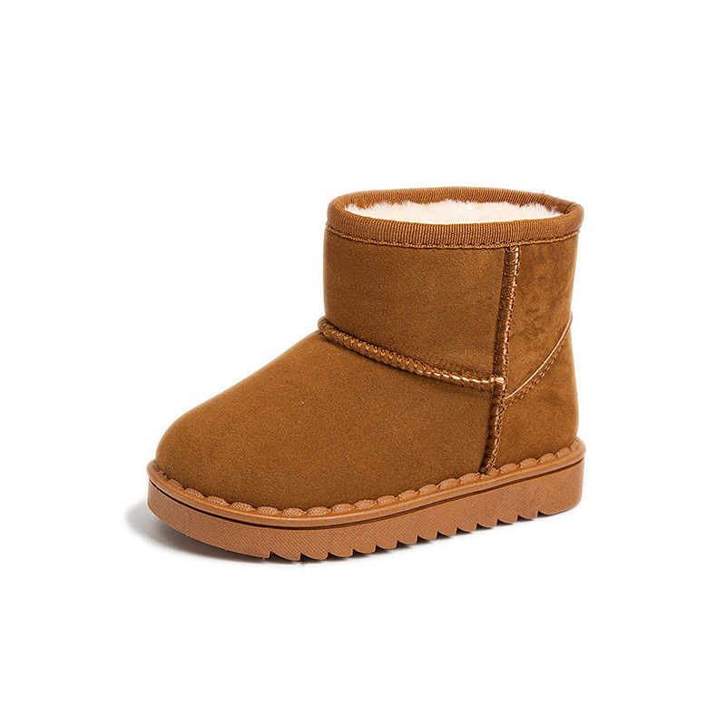 Bottes de neige pour enfants, garçons et filles, nouvel ensemble de bottes courtes, chaussures en daim et coton, isolation en peluche, hiver 2023_voghion.com