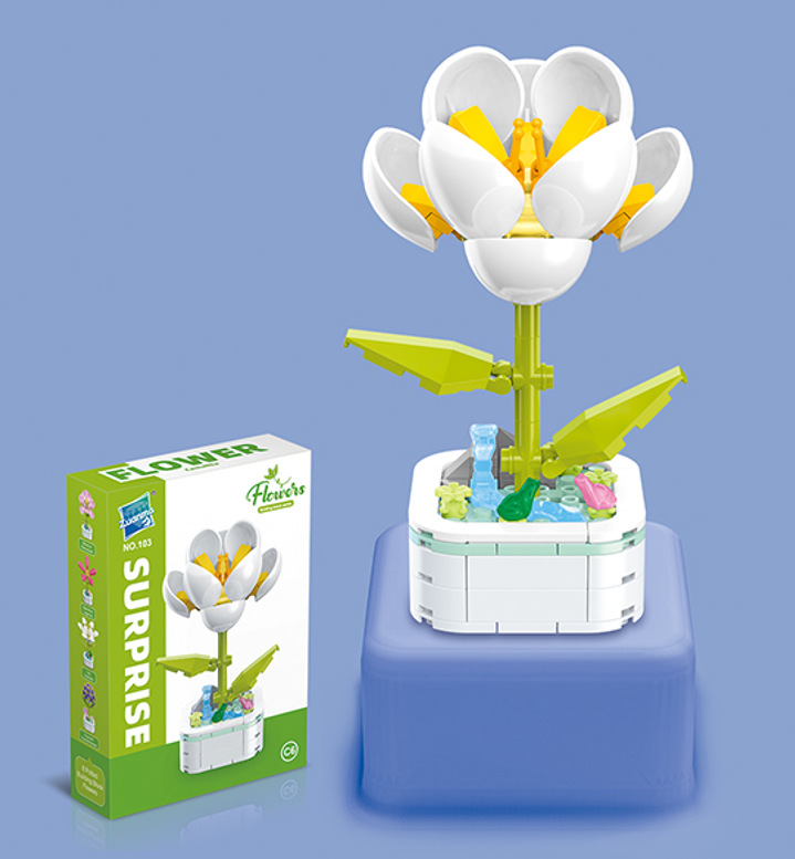 Diamante caballo bloques de construcción flor suculenta olla creativa ramo decoración compatible con Lego niños pequeñas partículas ensambladas juguetes al por mayor