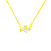 Brand necklace with bow, pendant, design chain for key bag , Korean style, light luxury style, simple and elegant design, trend of season