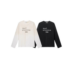 正確版ac新型柔らかい古いアルファベット長袖tシャツ1996デジタルプリントゆるい長袖tシャツ女