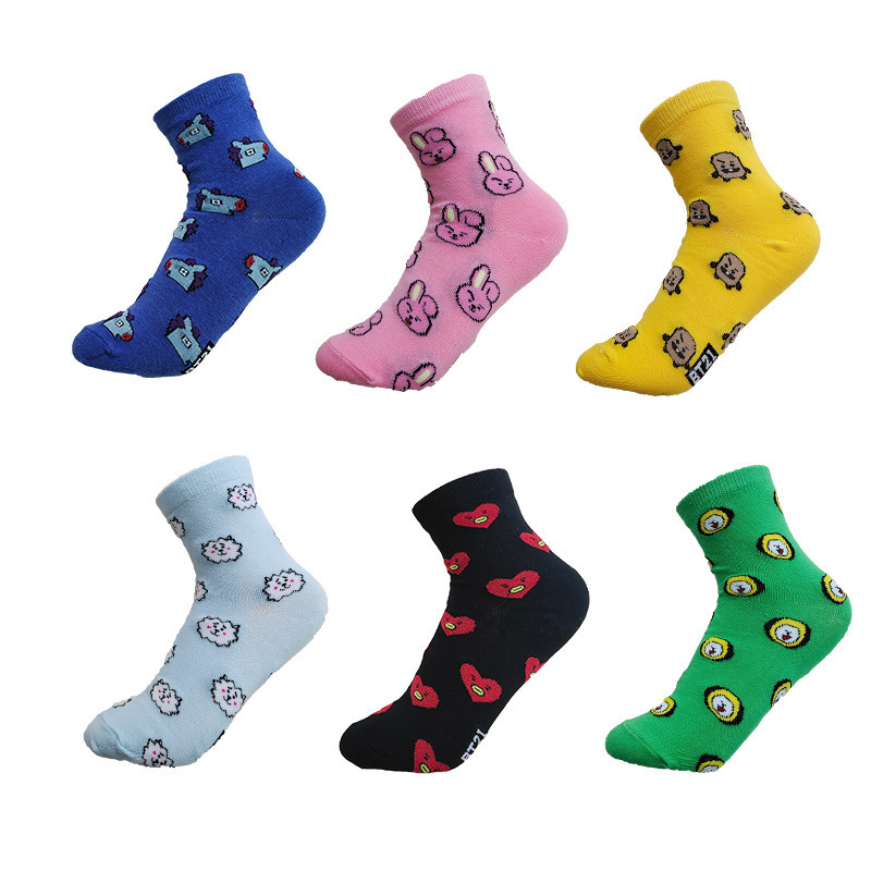 Cross-Border Foreign Trade Hot-Selling Women's Autumn and Winter Rabbit Socks Cartoon Horse Pure Cotton Women's Mid-Calf Socks Zhuji Socks Women's Wholesale