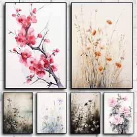 自然之美花朵装饰工厂一件代发高清喷绘装饰画外贸入仓货源Shopee
