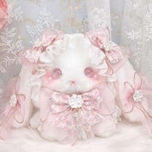 森系ins卡通洛丽塔兔子公仔毛绒斜跨包可爱甜妹日常通勤单肩包萌