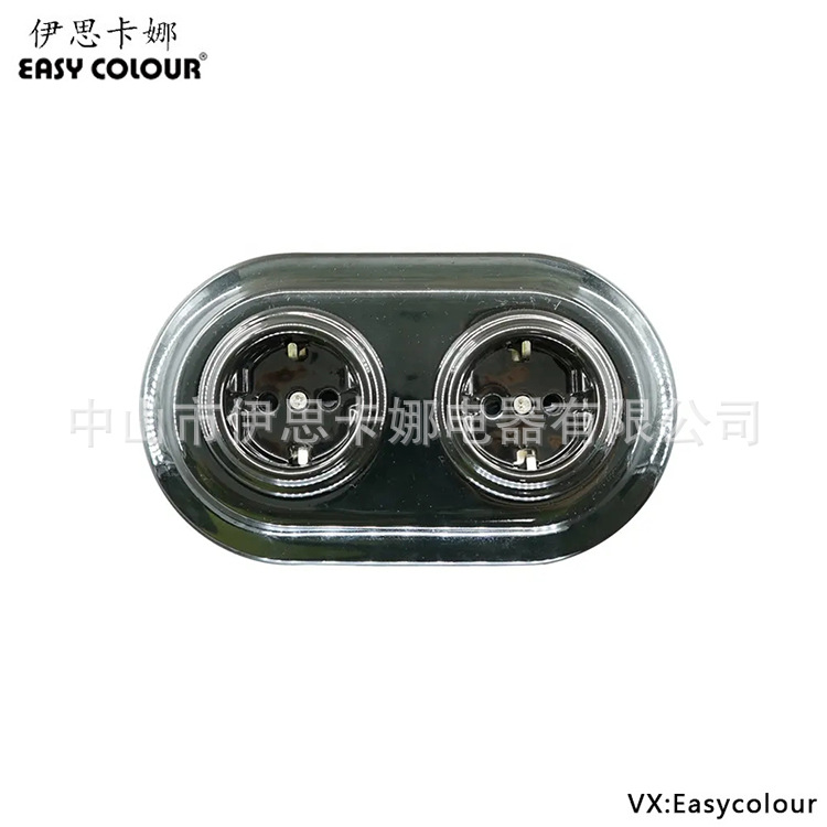 平齐安装电气欧洲复古瓷墙插座带双框架其他