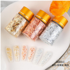 ネイルアクセサリー瓶入りネイルアート金箔割れハイライト材料銀箔メーカー卸売り日本式銅箔フラッシュ