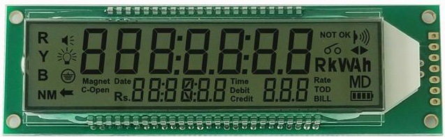 8位段码HTN正性半透HT1621驱动白背光串行接口电表用液晶显示模块