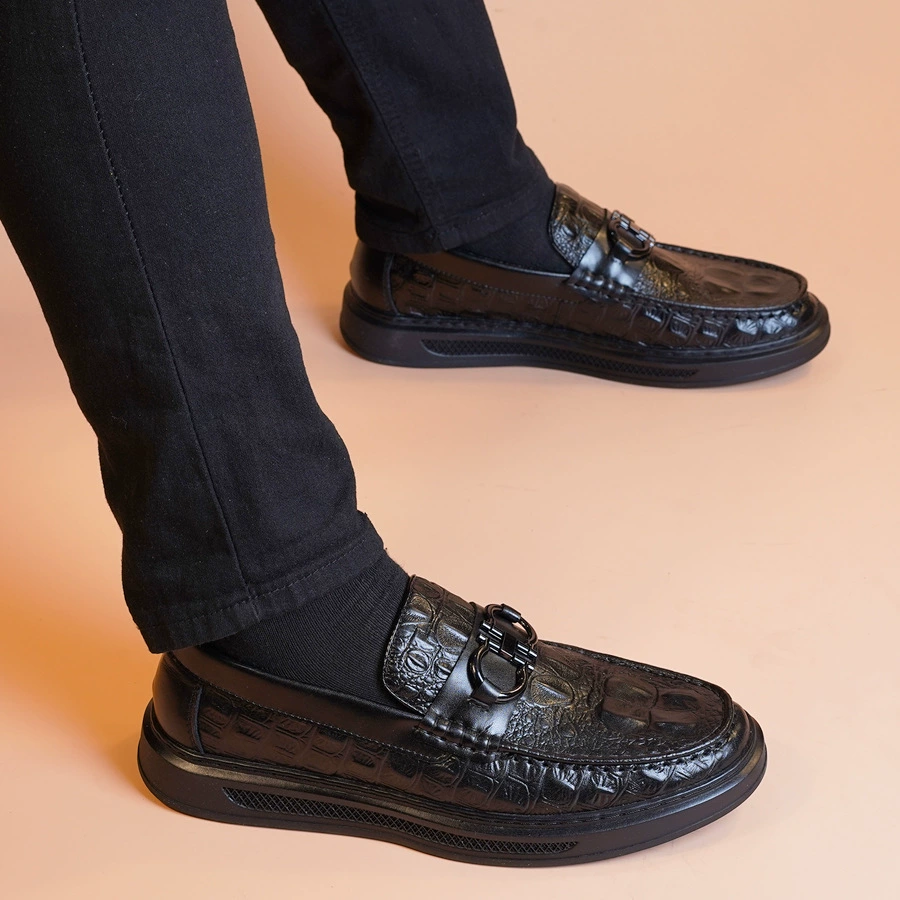 Новые бобовые ботинки мужские кожаные мягкие деловые повседневные кожаные ботинки