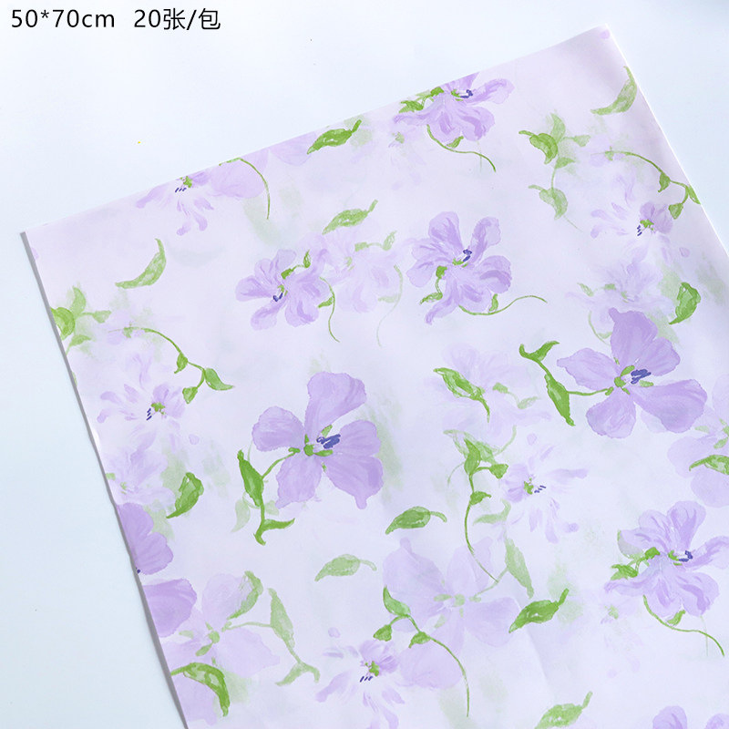 Papel perlado transfronterizo, papel de forro impreso, papel para envolver flores, papel de embalaje, materiales de embalaje, papel para envolver flores con lazo, venta al por mayor