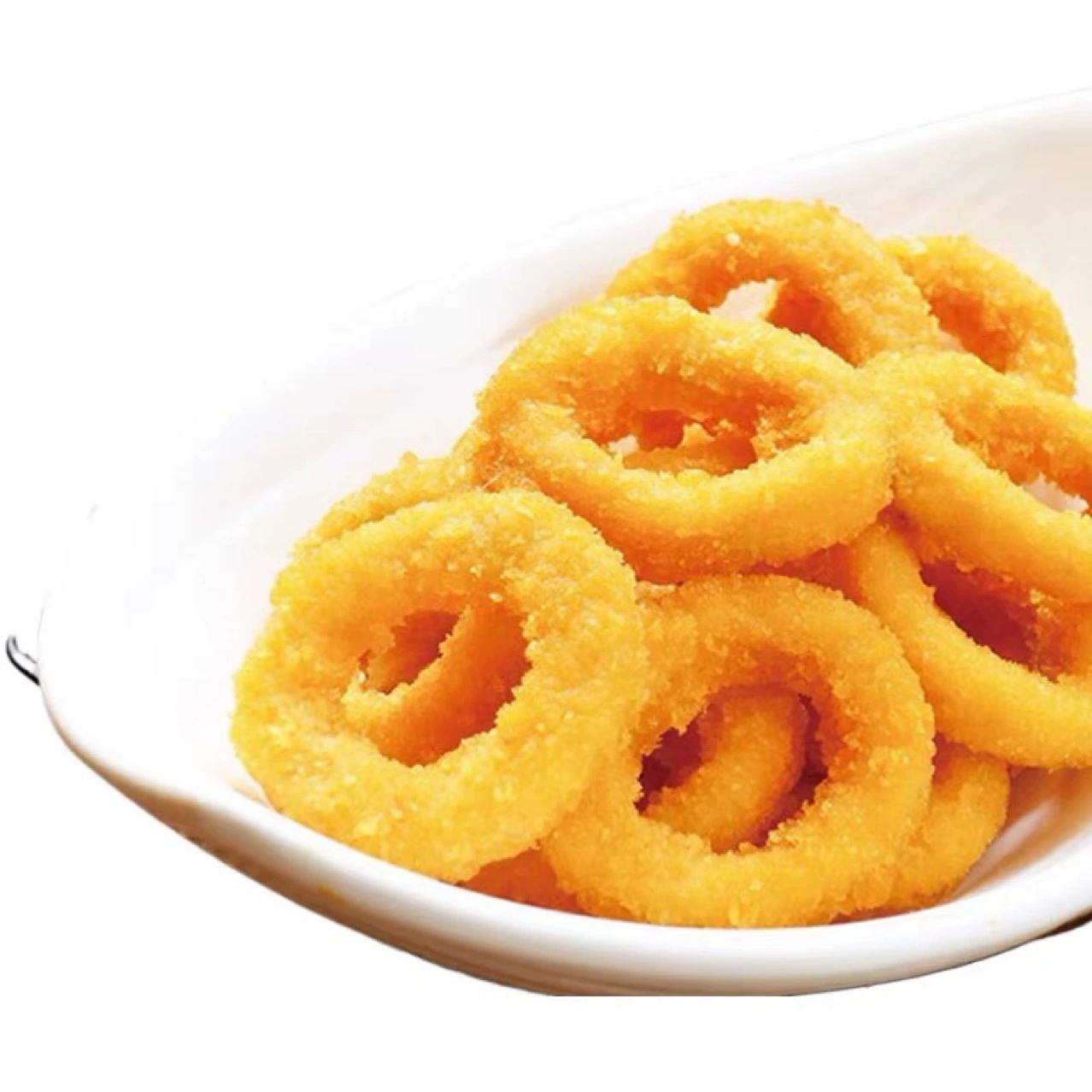 Приготовленные куриные кольца с луком, полуфабрикаты, замороженные, с обжаркой, ингредиенты для фритюрницы, халяль.