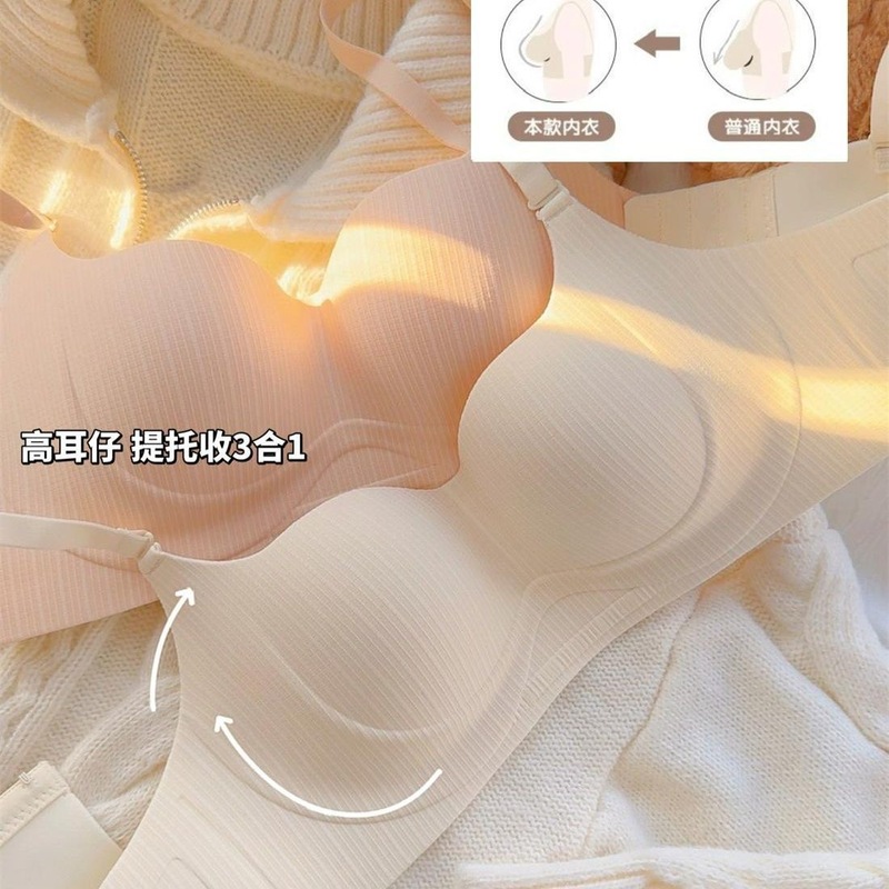 无痕内衣女小胸聚拢上托防下垂无钢圈舒适软支撑提拉收副乳文胸罩|undefined
