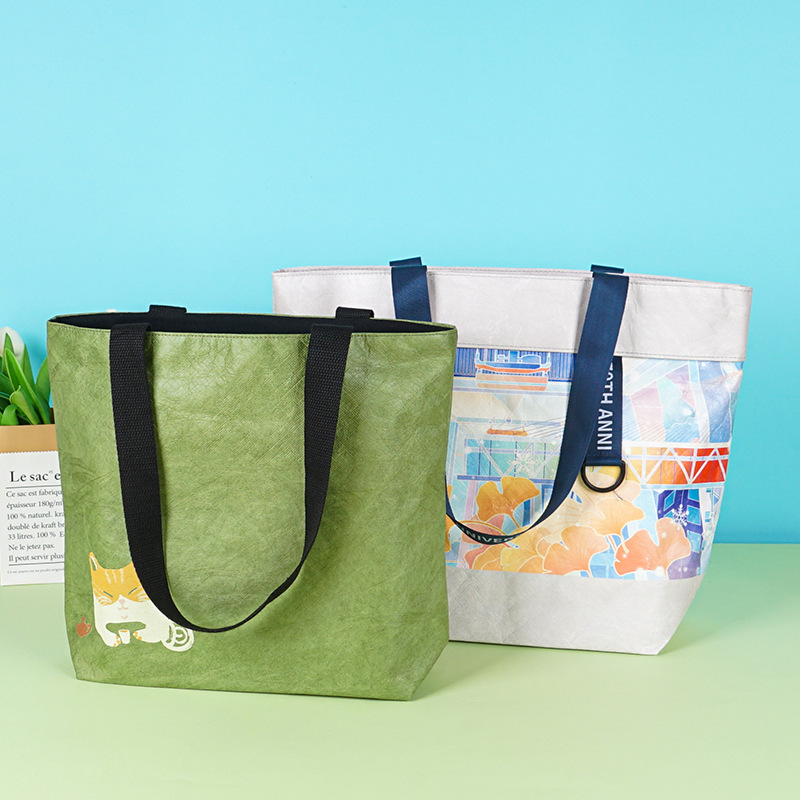 杜邦纸袋可水洗抗撕卡通购物包包单肩手提袋托特包批发可印logo