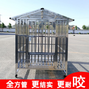 Full Square Tube Stainless Steel Dog Cage Medium-Sized Dog Large Dog 304 Pet Cage German Shepherd Xizang Mastiff Bully Pit Bull Cage