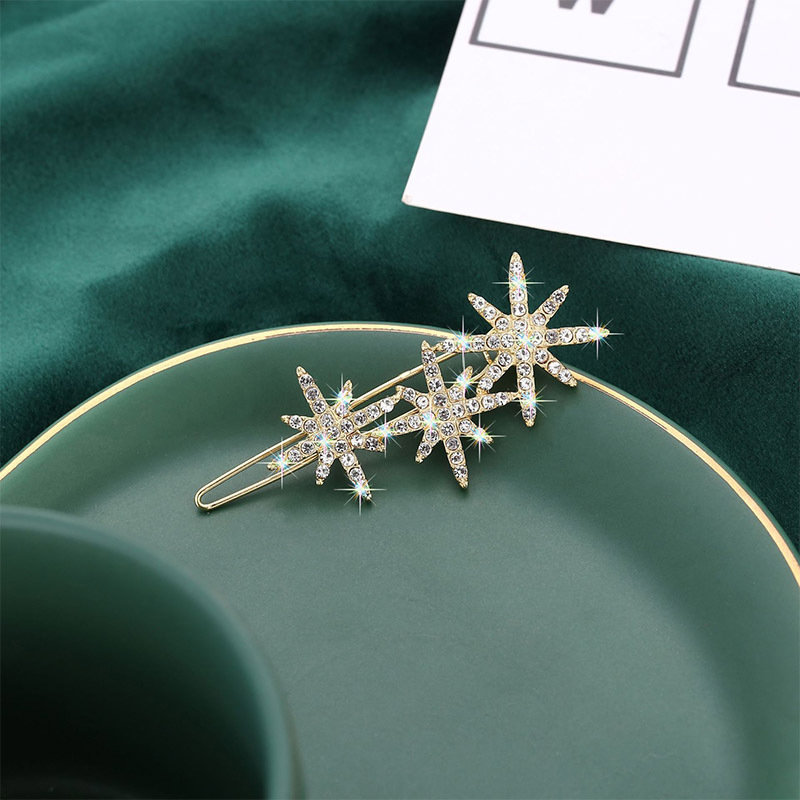 Moda Estrella Aleación Embutido Diamantes De Imitación Pinza Para El Cabello 1 Pieza display picture 3