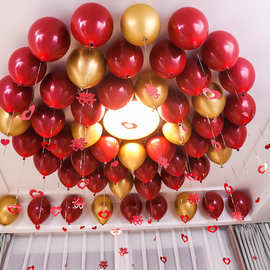 婚房气球吊坠心形新房装饰婚礼女方客厅布置场景浪漫雨丝亮片用品