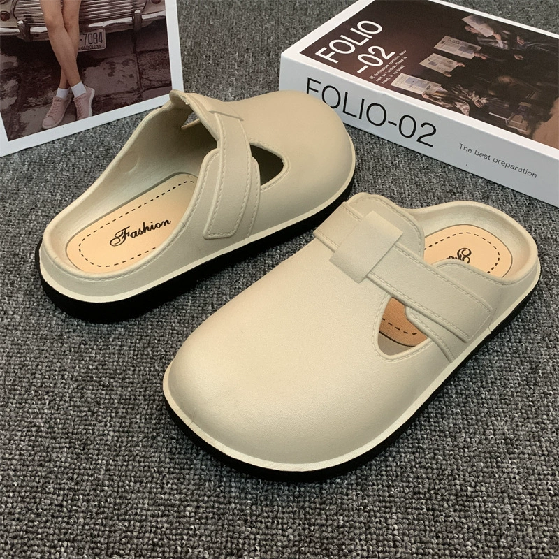 Baotou полуп slippers пересекаются - оптовая продажа за границей женская весна-лето простая ветровка, комфортная светлая ленивая носка плоская дырка обувь