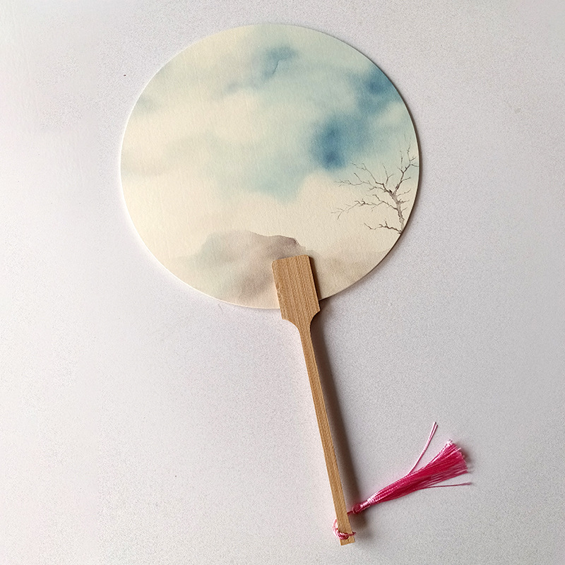 Nuevo abanico de grupo en blanco al por mayor para puestos escénicos, abanico de pintura, abanico de pintura pintada a mano de bricolaje, abanico de grupo de papel de arroz de caligrafía de estilo chino