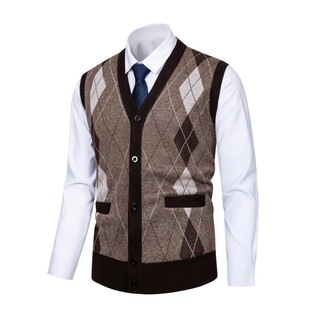 D 67819 Autumn Winter Men's Knit Sweater Vest �ﶬ��ʿᘿ��R