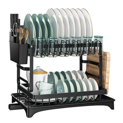 New Dual-Layer Multi-Function Cabinet, Small Home Drain Rack, Kitchen Shelf, Utensil Storage Solution