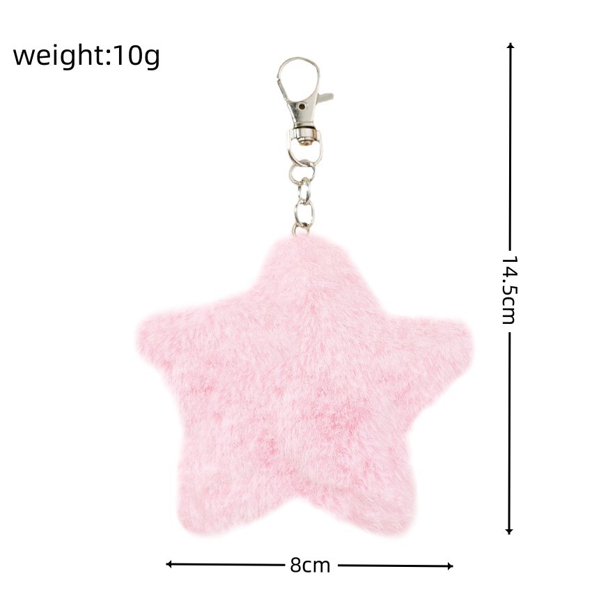15g Weight Bag Pendant, Keychain Classification 1 Piece Quantity Daily, Street Occasion Imitation fur, Alloy Material Star Pattern Cute Style 1 Piece Cute Star Imitation Fur Alloy Bag Pendant Keychain 无