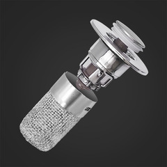 洗面台プッシュ式床排水管 ステンレスフィルター洗面器バウンスコア排水管 洗面台水栓 床排水管