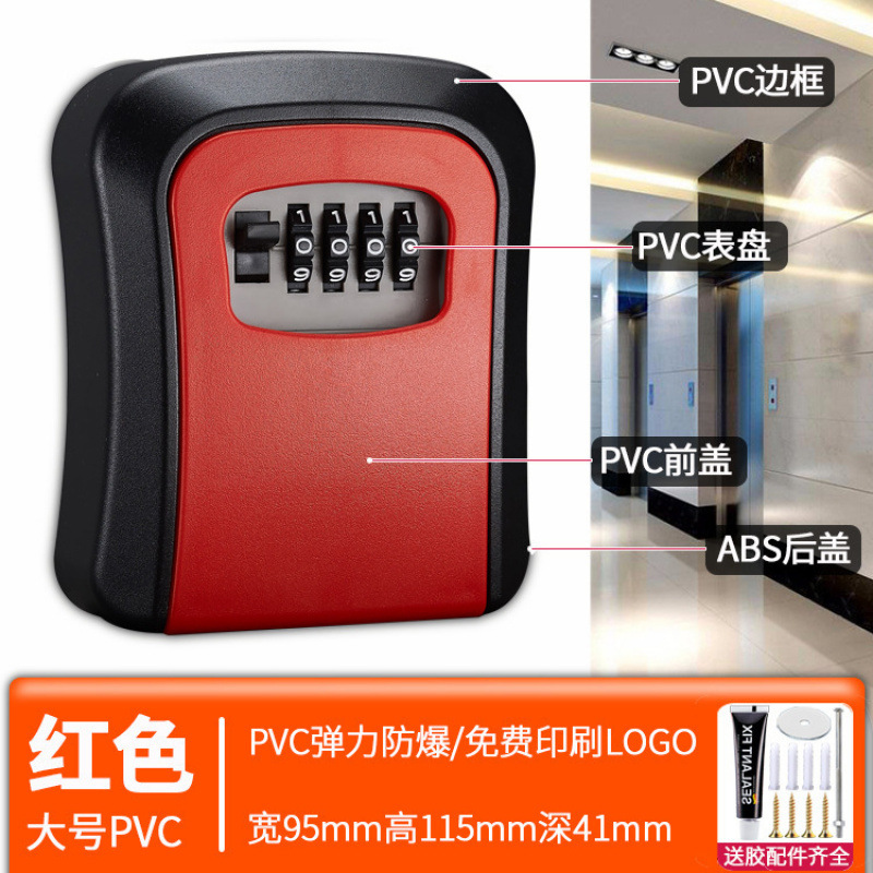 Decoración de la puerta de la caja de llaves de contraseña sitio de construcción temporal alojamiento residencial sin agujeros perforados en la puerta de entrada de la casa para poner llaves en la caja de cerradura doméstica