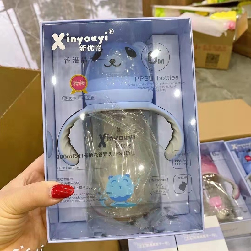 PPSU 哺乳瓶メーカー抗疝痛ボトル 3 目的工場ストロー付き Shixi ブランド生産デザインウォーターカップセット|undefined