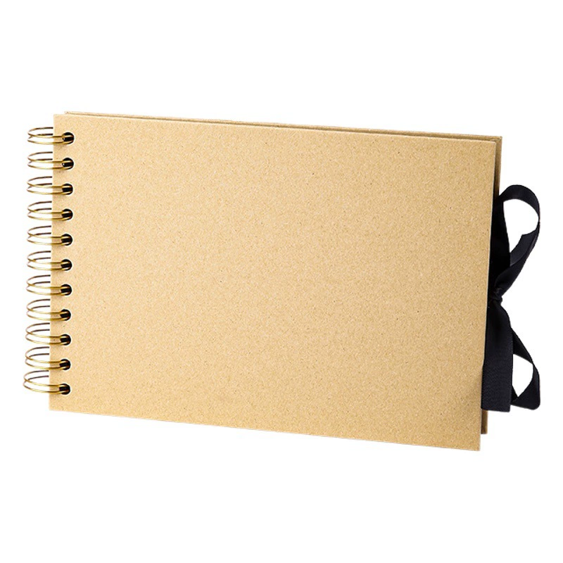 Трансграничный горячий A5 черный картон внутри страницы фотоальбом DIY лук лента катушка альбом для вырезок в наличии оптом