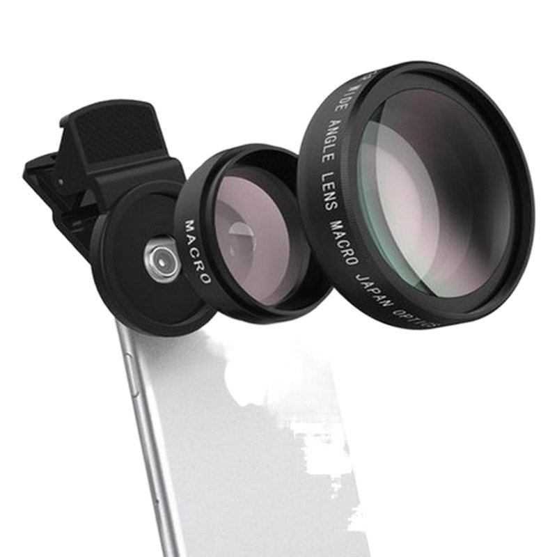 Fábrica al por mayor 0.45x ultra gran angular lente macro teléfono móvil SLR cámara externa efectos especiales lente de teléfono móvil