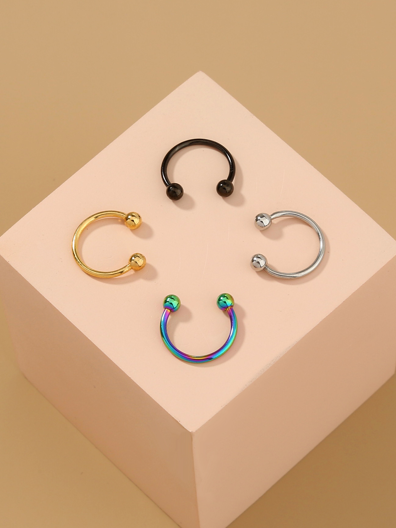 Combination Set Nose Ring Nose Nails Multi-color C-shaped Simple Personality Jewelry display picture 4