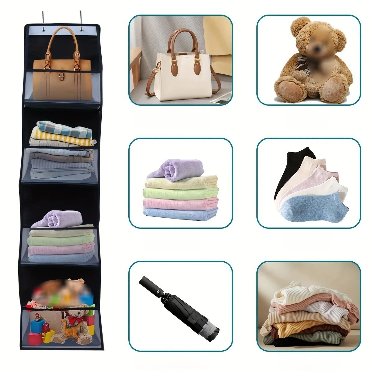 Bolsa de almacenamiento de malla transfronteriza bolsa de suspensión de bolsas multicapa de acabado doméstico juguetes bolsa de almacenamiento de pared