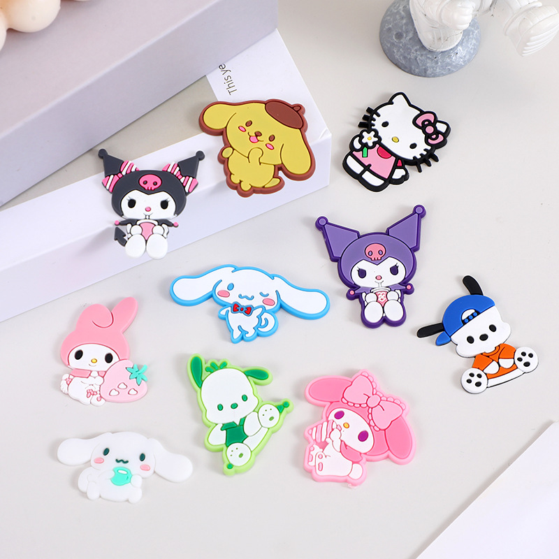 新款卡通软胶贴片三丽鸥系列diy手机壳服饰头饰鞋扣书包辅料批发