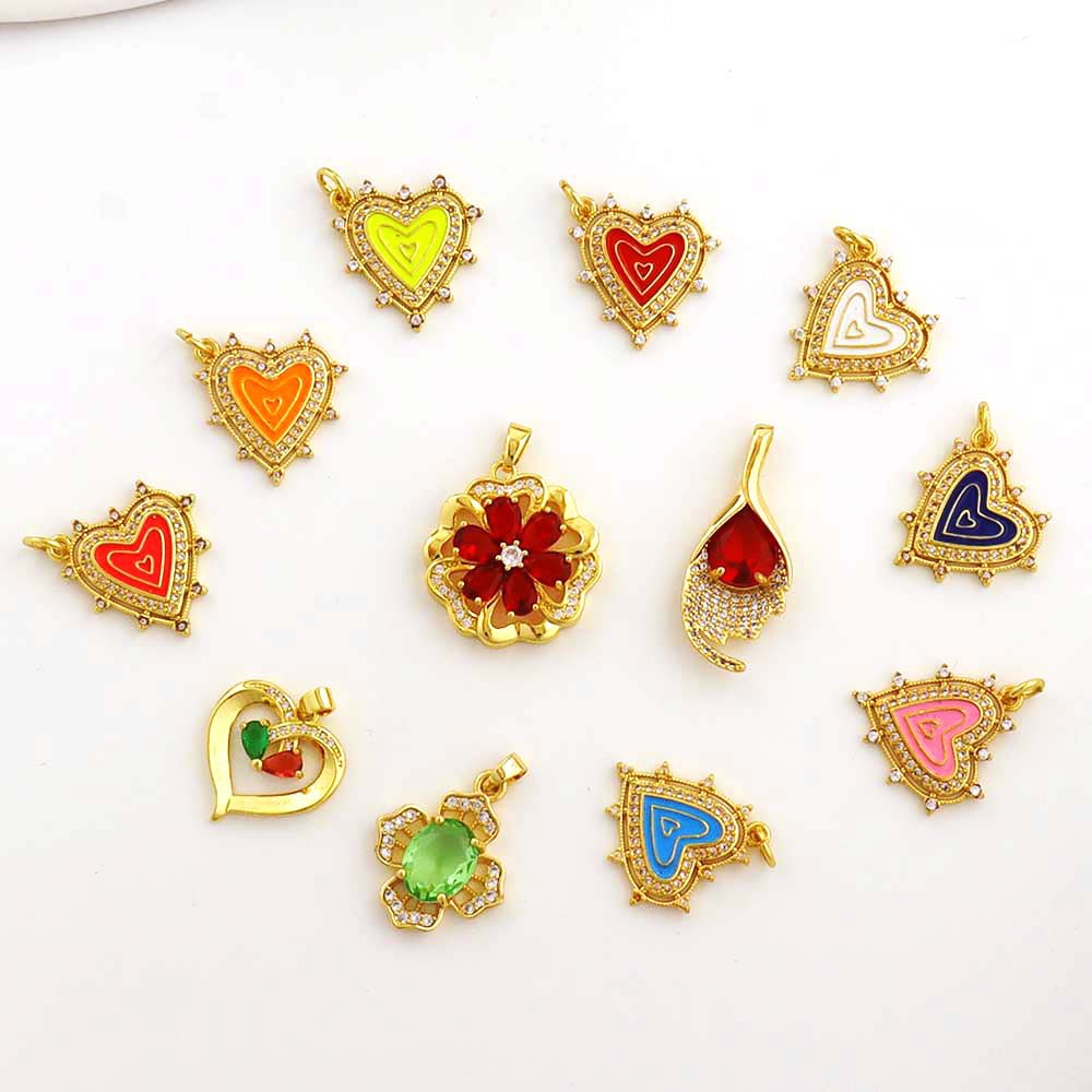 3g Weight Pendant Jewelry Making Type DIY Jewelry Accessories Classification 1 Piece Quantity Copper Material Heart Shape Pattern All Seasons Season Plating Design Vintage Style, Classic Style Style 1 Piece Copper Heart Shape Pendant 9