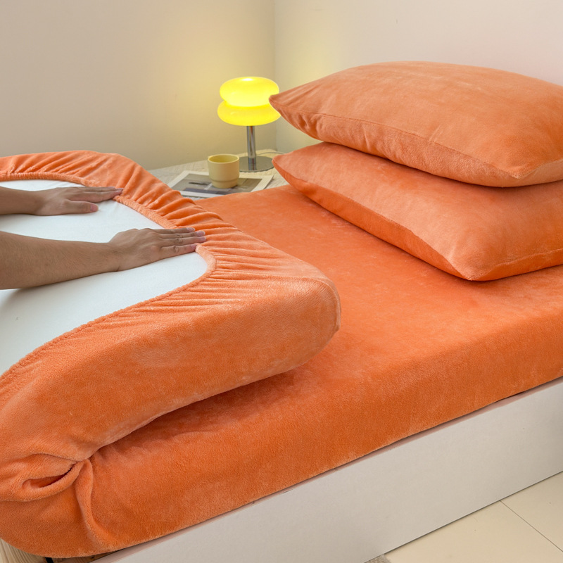 Student dormitory milk velvet bed hat 90*200 dormitory single fleece-lined bed sheet bedspread mattress protective cover