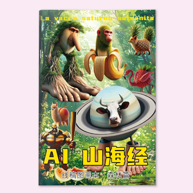 Иностранная классика Горы и Моря depicting ai деревянная палка человек детская рука-рисунок книга раскраска живопись рисование раскраска копия