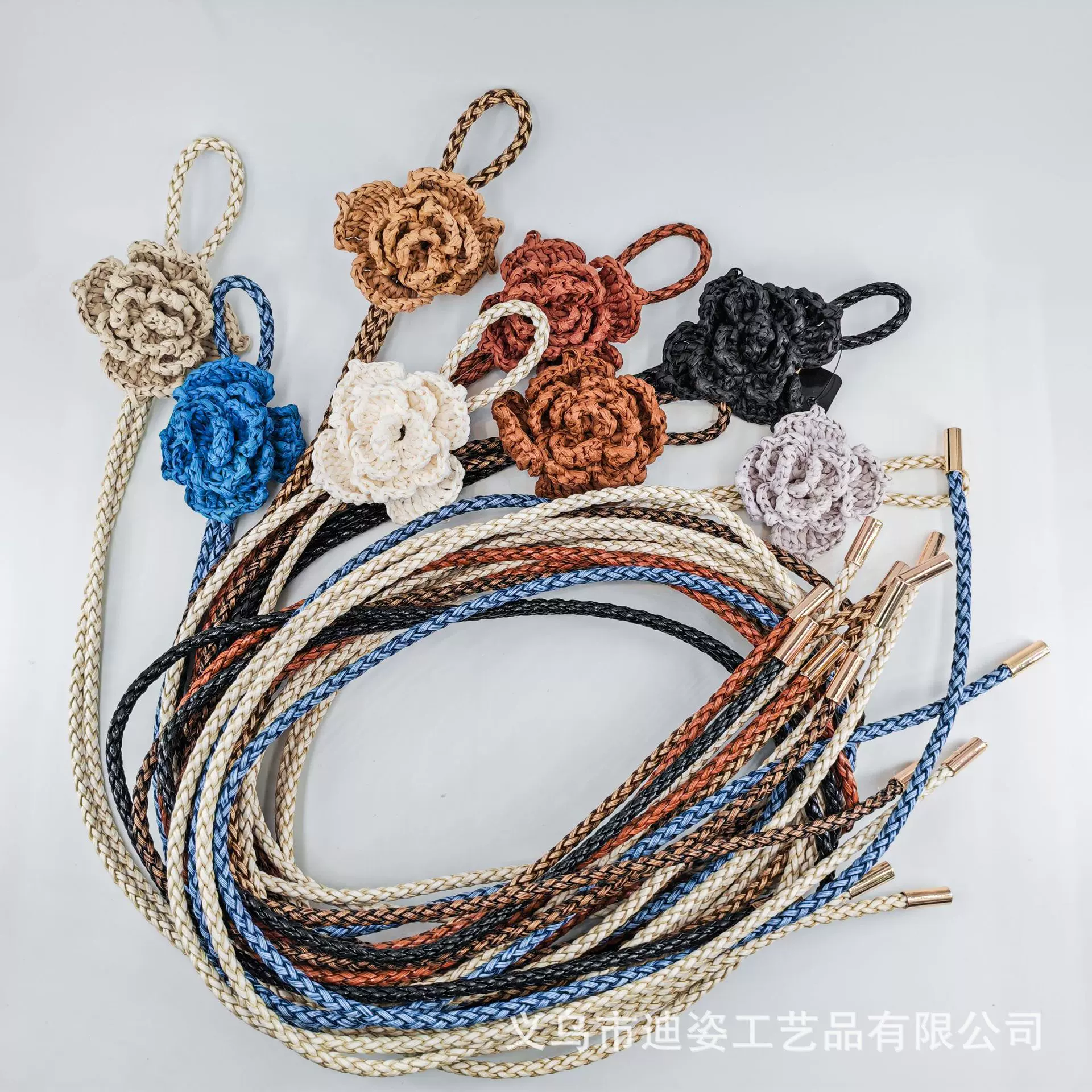 简约编织腰链百搭细时尚装饰腰带复古高级花朵裙子连衣裙腰绳韩版