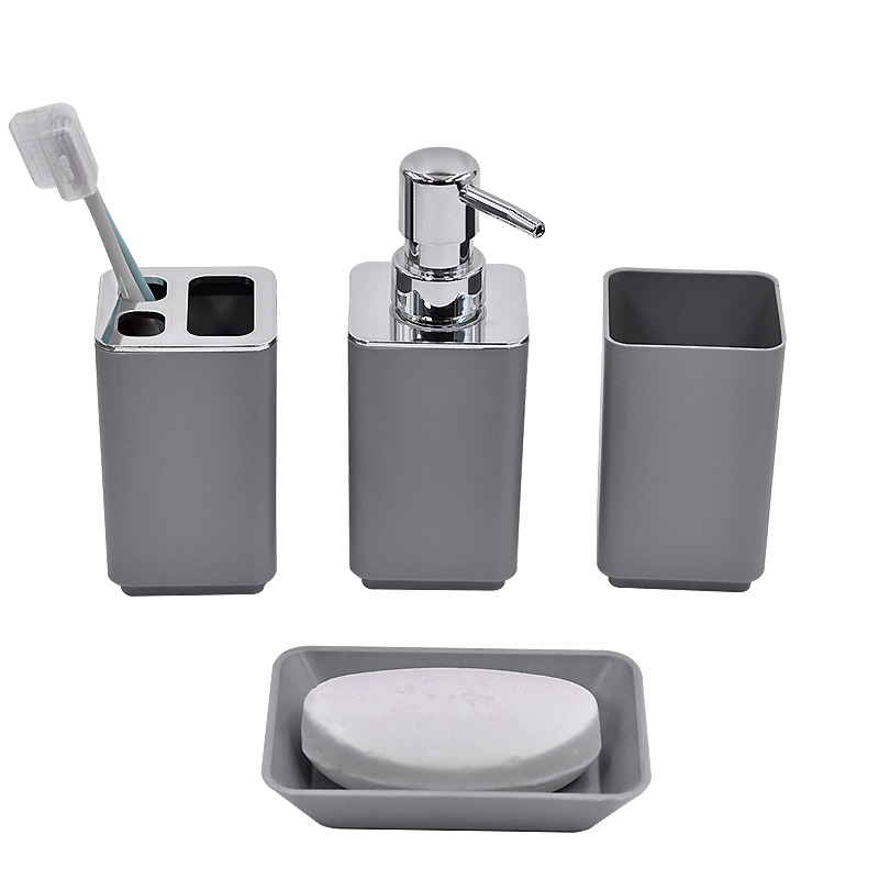 Baños de plástico bandeja baño conjunto de lavado cepillo de dientes estante baño lavabo decoración hotel conjunto de cuatro piezas