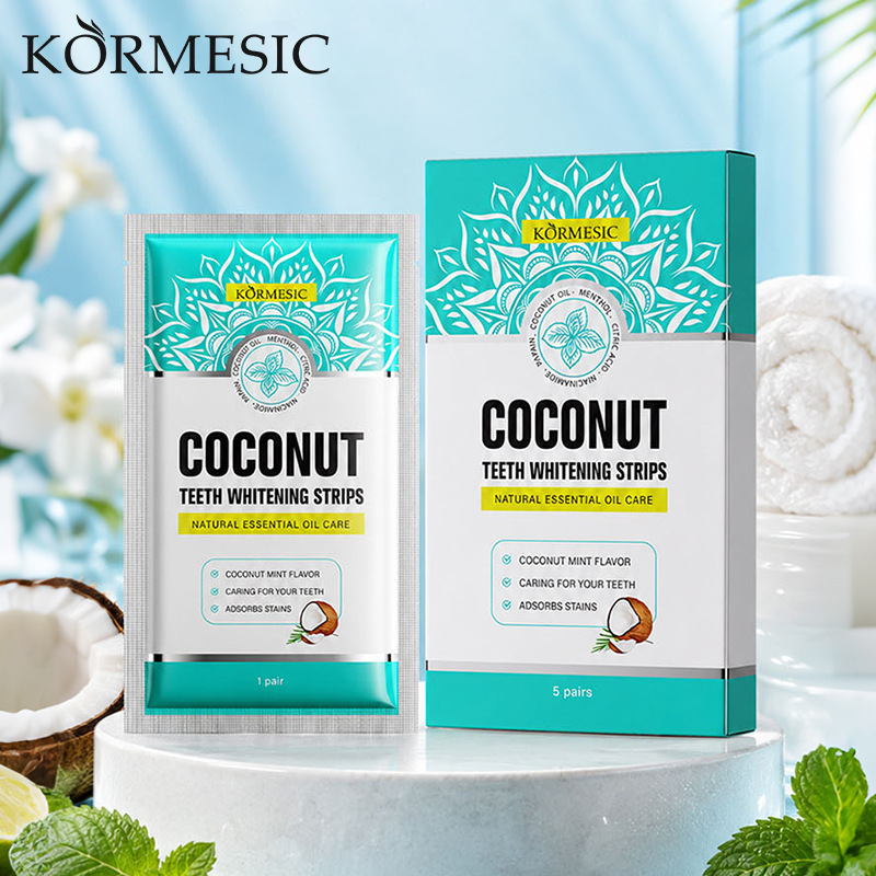 KORMESIC Cross-Border Coconut Oil Teeth Whitening Strips Gentle Oral Care Removes Stains and Brightens Teeth Wholesale Supply