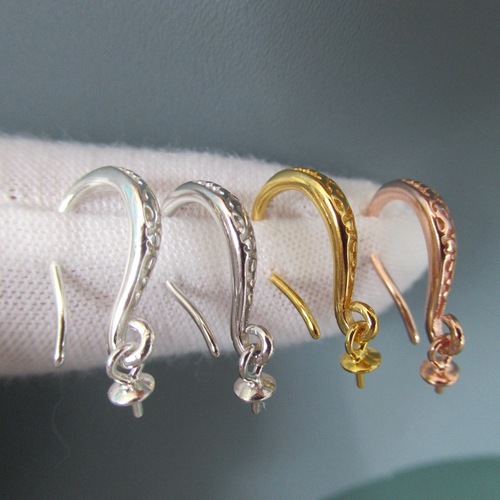 S925 sterling silver ear hooks DIY silver mother-of-pearl earrings making accessories Japanese and Korean design snake belly ear hooks