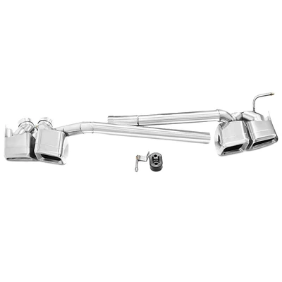 Suitable for Mercedes-Benz W204 exhaust: Exhaust pipe - four-silver-square-mouths-25-width