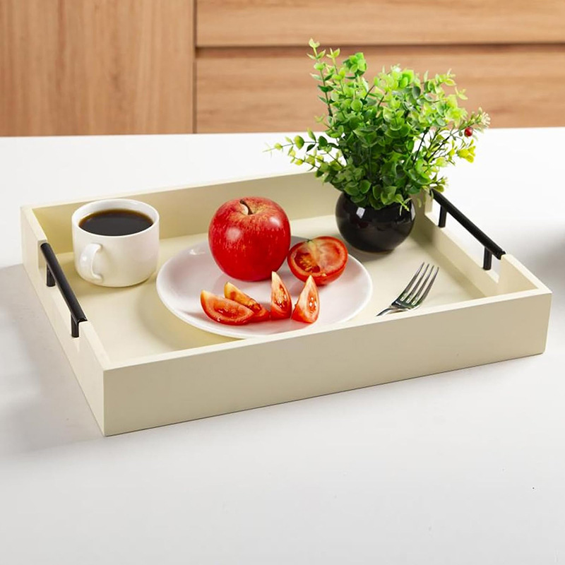 bandeja de comedor de madera conveniente multifuncional bandeja de desayuno de hoteles caseros fruta snack bandeja de madera de té de la tarde
