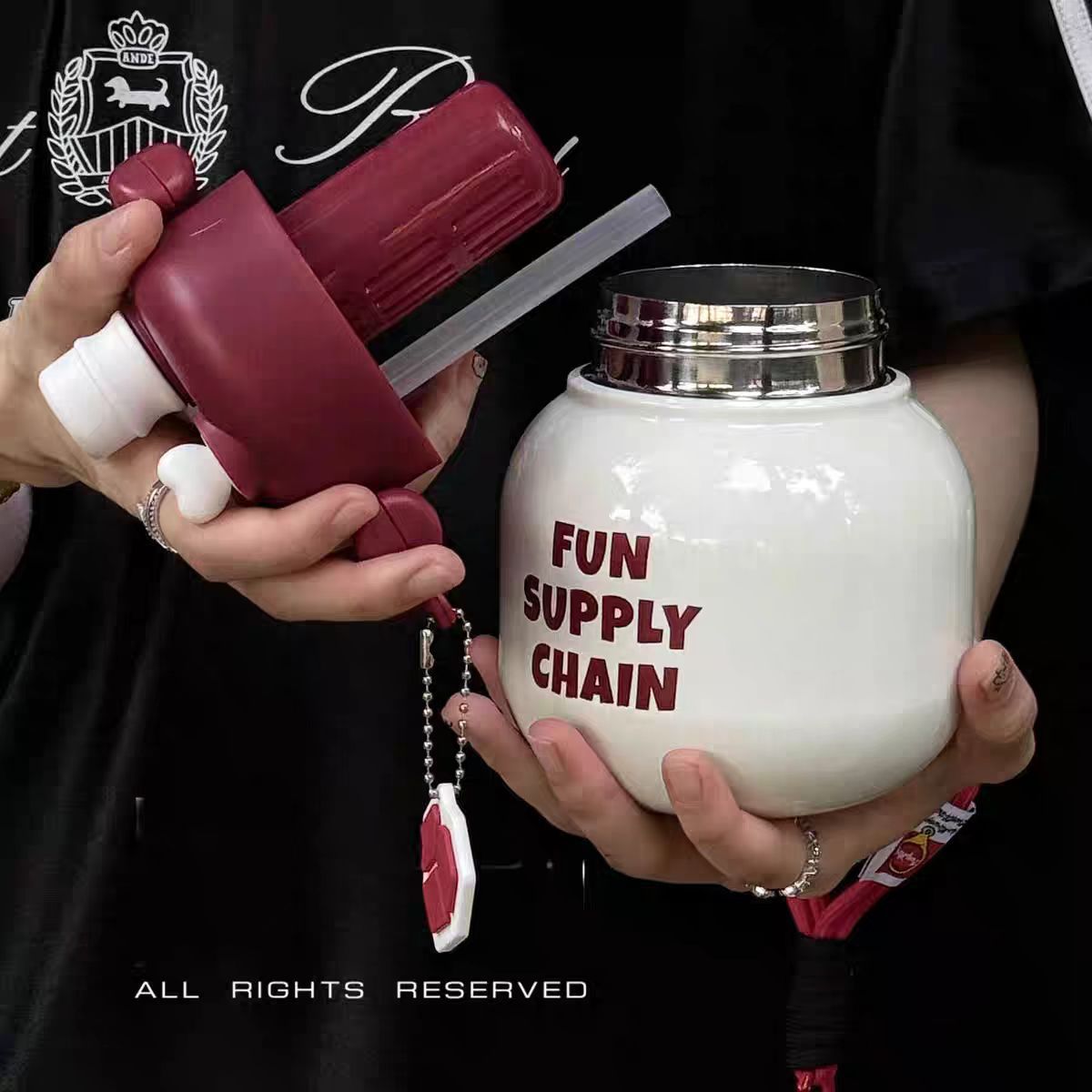 Celebridades de Internet que llevan una olla, termo, niña, estudiante de alto valor, taza de agua de acero inoxidable 316, taza de regalo de evento de gran capacidad