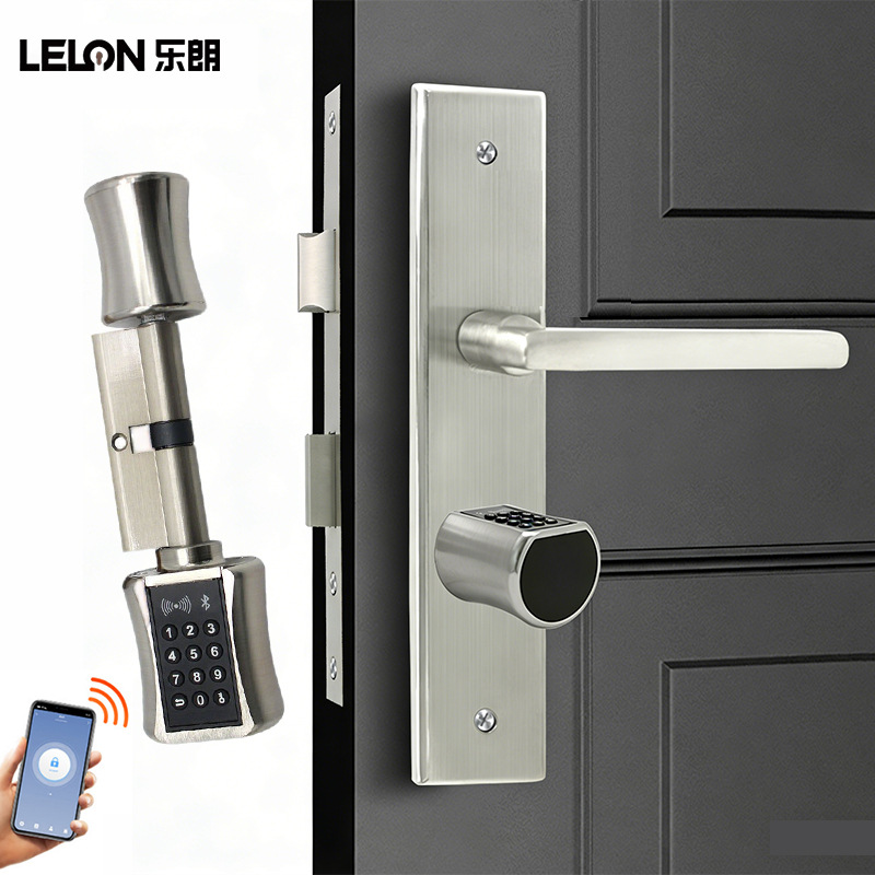 Cerradura inteligente ajustable para comercio exterior transfronterizo, núcleo de cerradura inteligente Tuya, cerradura de contraseña de repuesto, manija de puerta de madera, núcleo de cerradura inteligente antirrobo