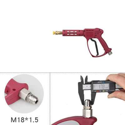 High pressure car wash water gun Cleaning Machine Water Gun, Automatic - red-ultra-high-pressure-short-gun-outer-wire-m1815