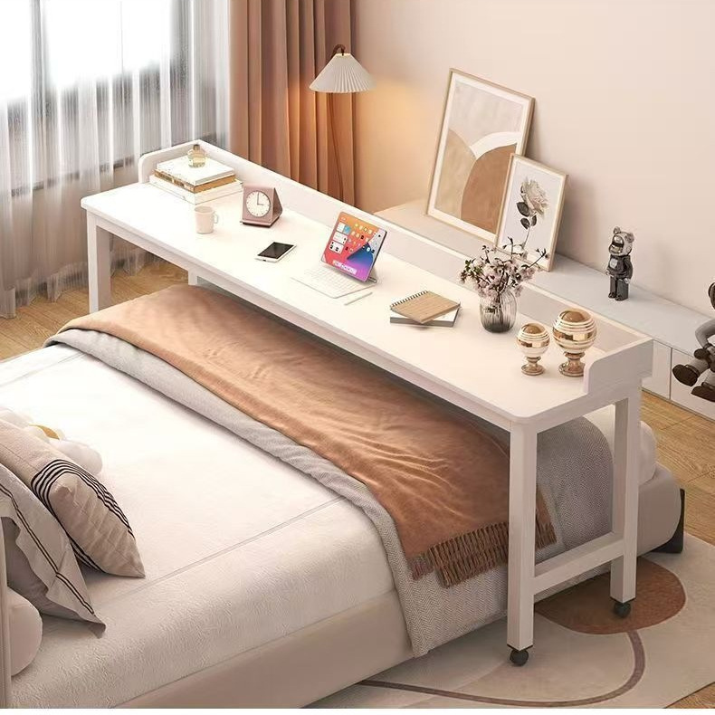 Portable bedside table for home use, suitable for bedrooms and dormitories; long, narrow computer desk for use on the bed; ideal for small apartments and for writing or studying