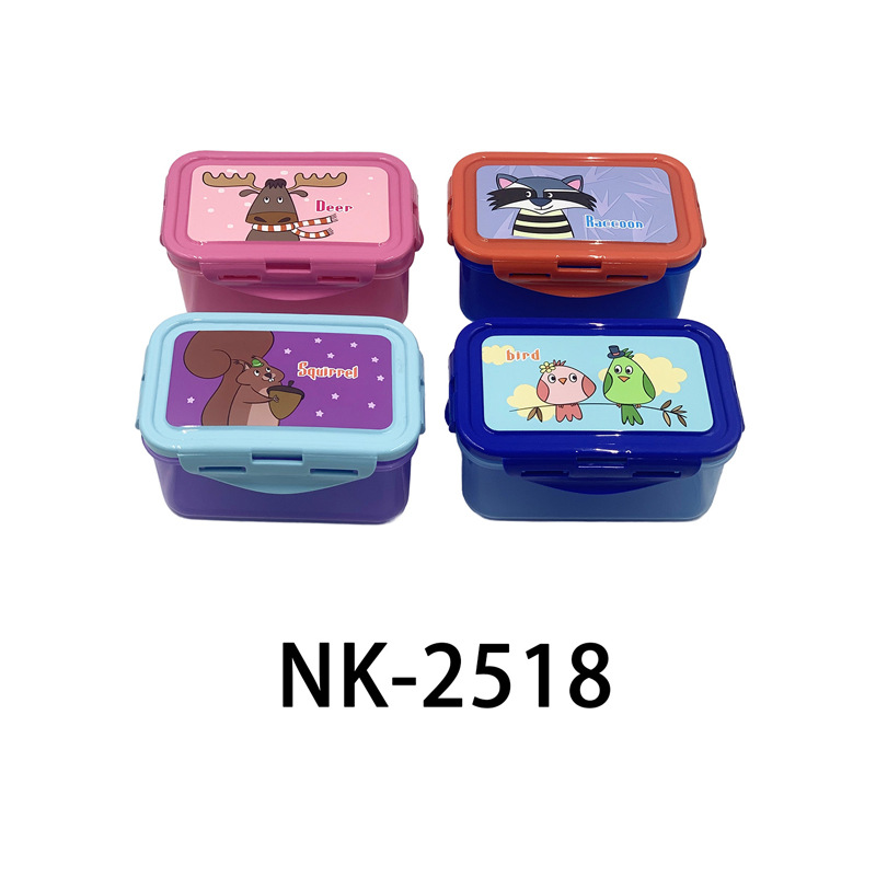 Comercio exterior transfronterizo retráctil flash colorido película de dibujos animados caja de preservación de frescura rectangular cuadrada redonda sellada caja de almacenamiento de bocadillos