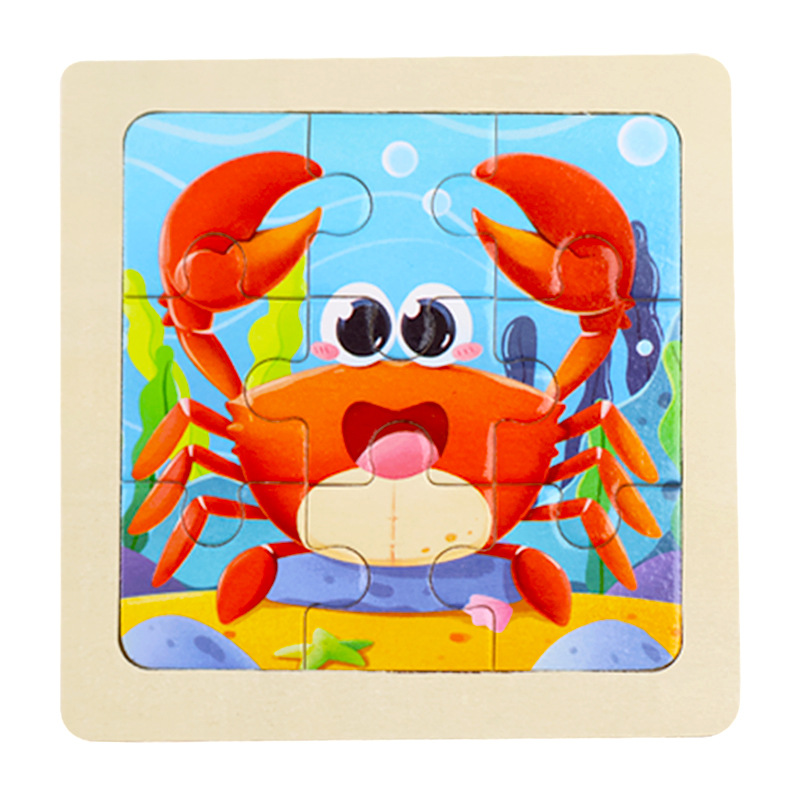 Fábrica directa de niños pequeños 9 piezas de dibujos animados de madera plano rompecabezas puzzle puzzle juguetes de educación temprana para bebés image 39
