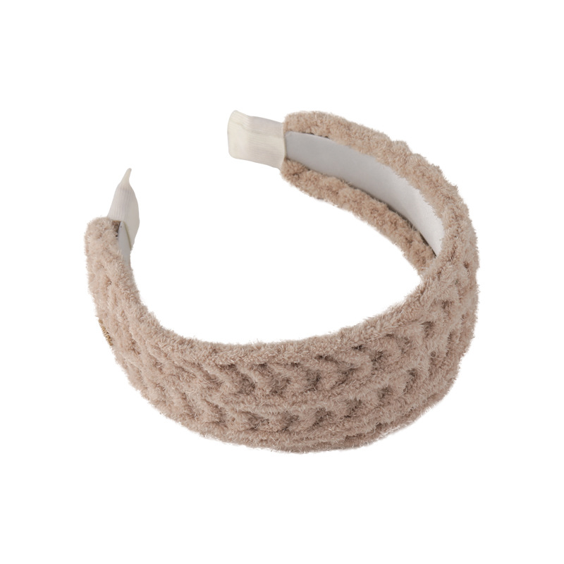 Autumn And Winter Woolen Hair Band Wide Side Headband display picture 11