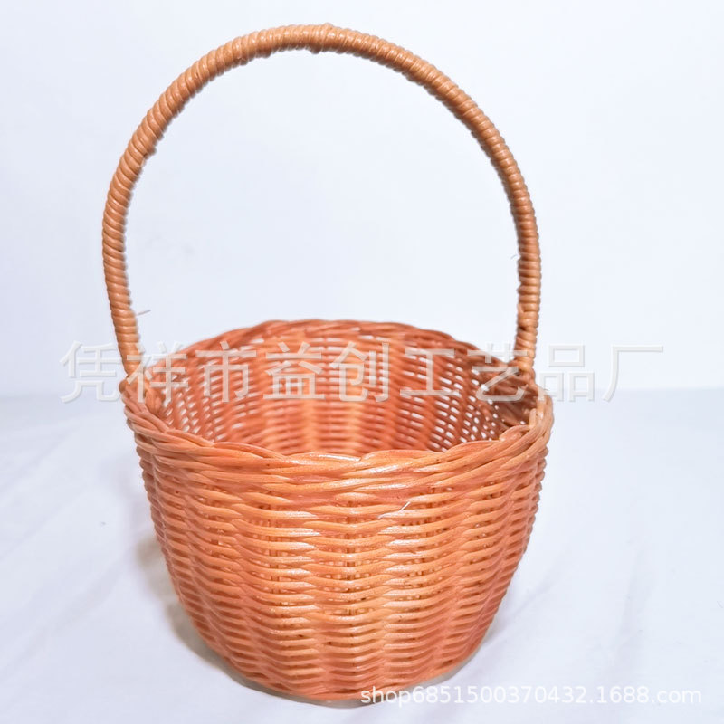 INS Ratán tejido azul supermercado cesta de la compra cesta de fruta portátil cesta de almacenamiento suministros de picnic casa cesta de la compra