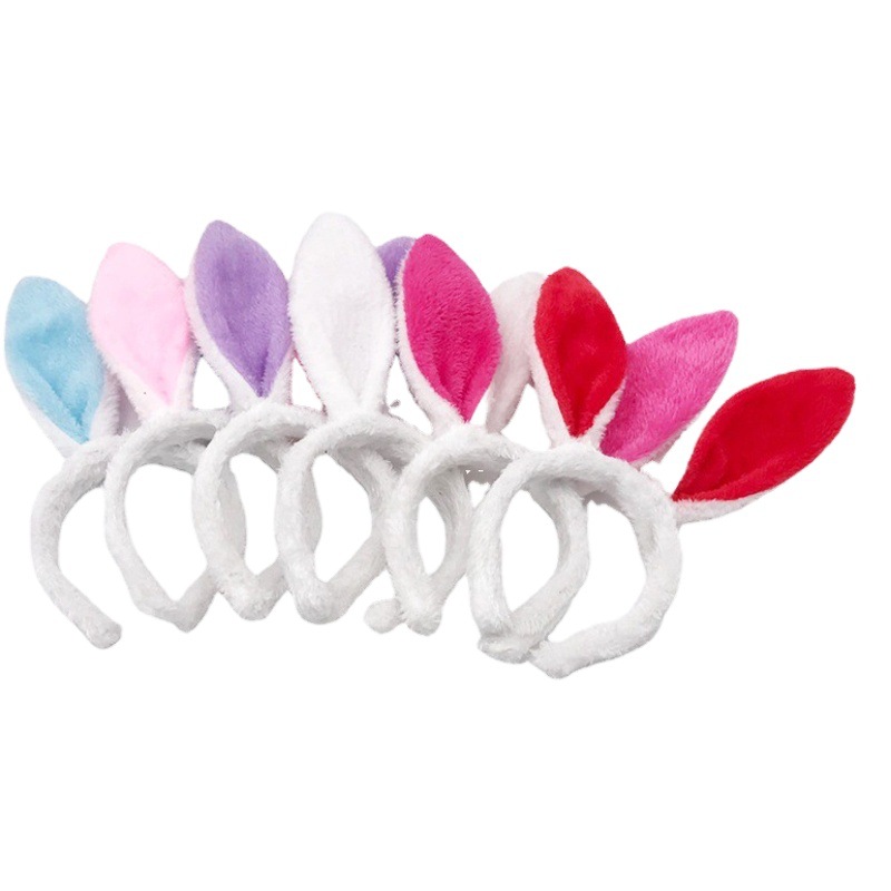 Easter Day headband plush sequined bunny ear headdress new WeChat wholesale QR code scanning gift