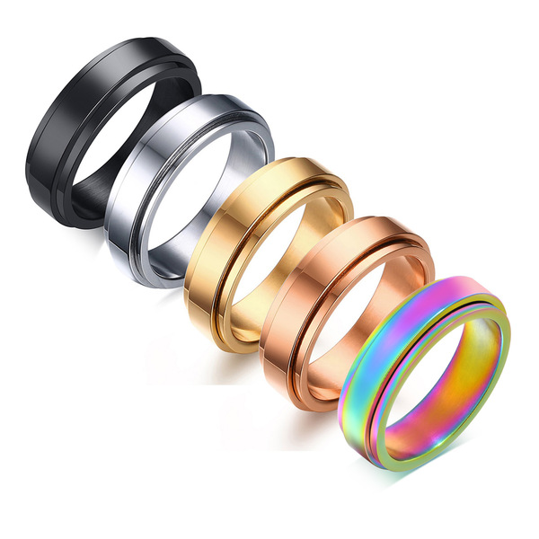 Golden glossy ring stainless steel